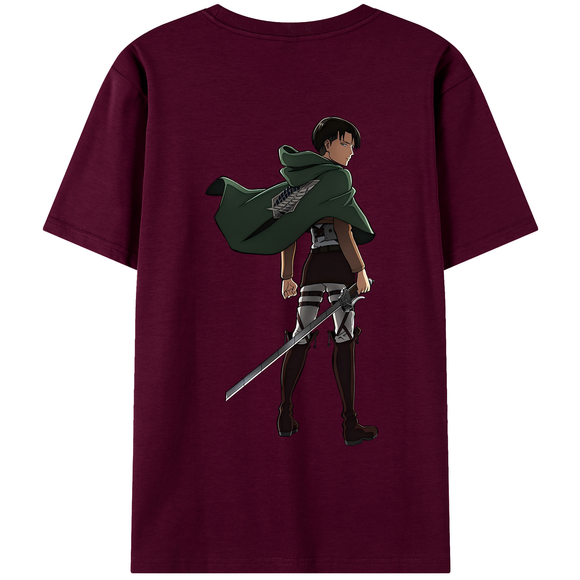 （画像用） 進撃の巨人 リヴァイ·アッカーマン Attack on Titan Levi Ackerman レディース半袖Tシャツ(バックプリント)